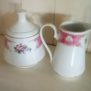 Remington china Floral Sugar Bowl and Creamer Set